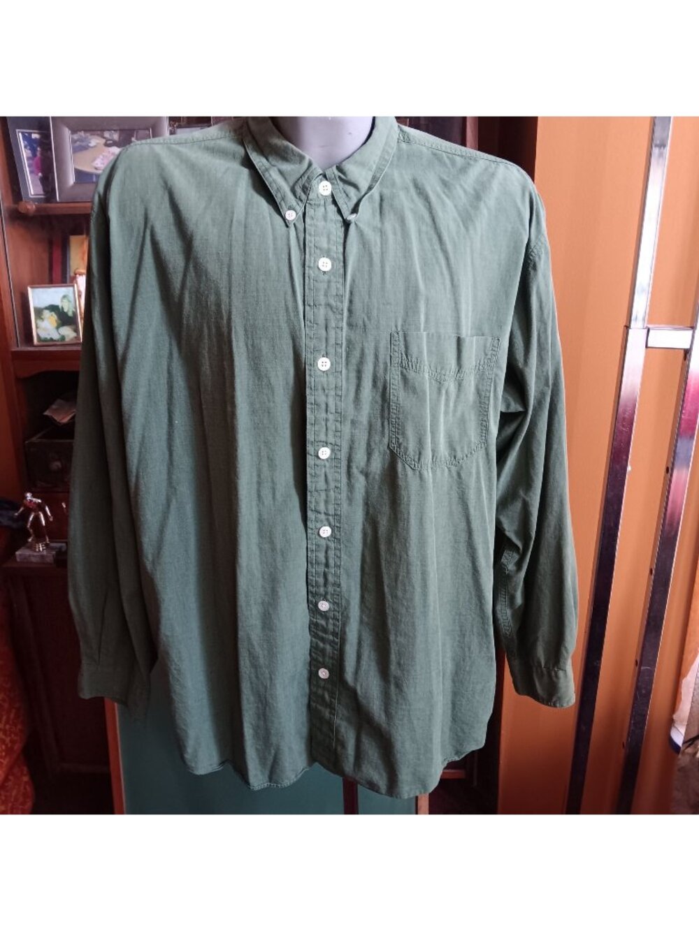 Vintage 90's Oxford Shirt XL Reclaim By Legend Green Button-Up Preppy